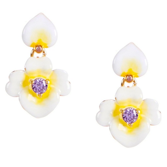 kate spade Jewelry - New Kate Spade precious pansy drop earrings